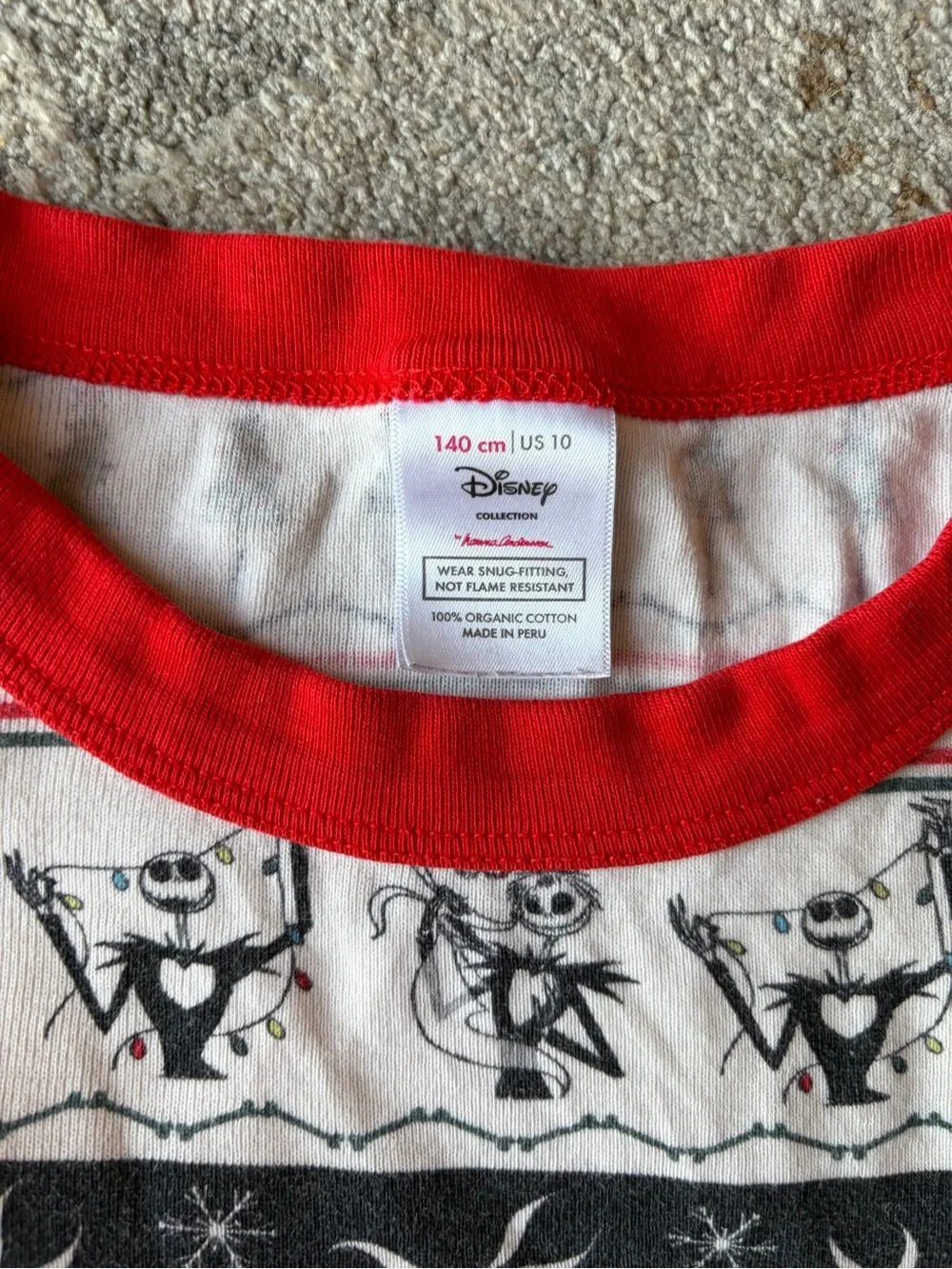 Hanna Andersson Nightmare Before Christmas PJ Long Sleeve Organic Cotton Sz 10